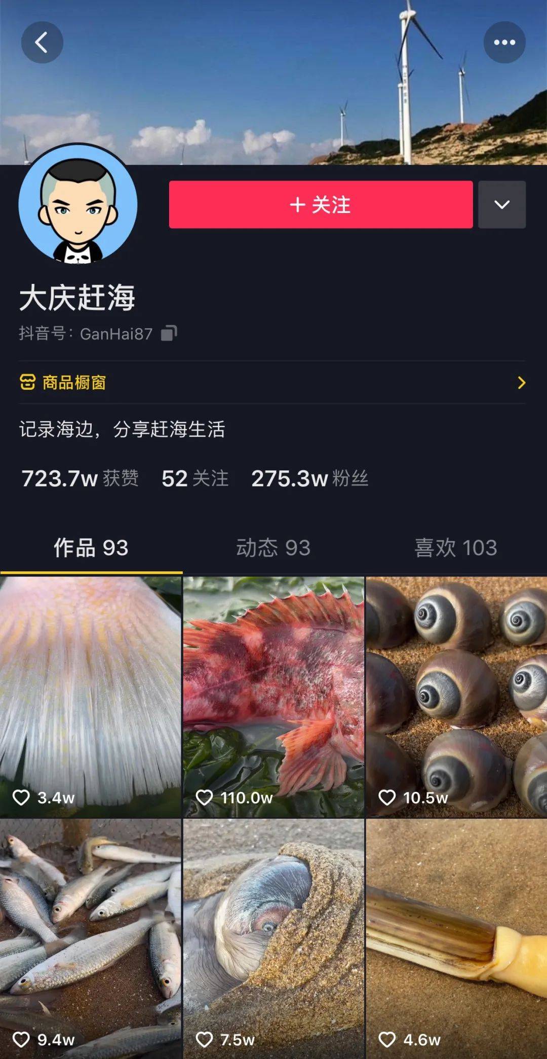 大庆赶海,@赶海小章,@大梅小镇都是小编有过关注的一些账号案例,芍亮