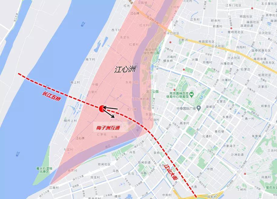 江心洲出行:主城方向过江车辆,可由绕城公路,通过油坊桥立交经五桥驶