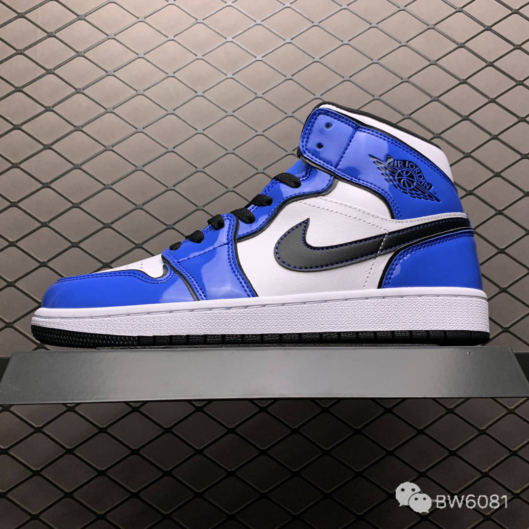 air jordan 1 mid aj1乔1中帮文化篮球鞋 二次元小闪电白蓝手稿 dd