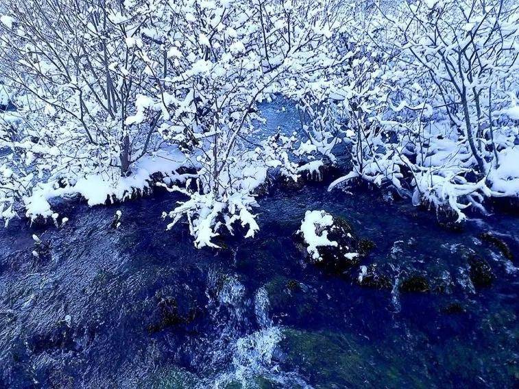 九寨沟的冬天，大雪纷飞，安静祥和