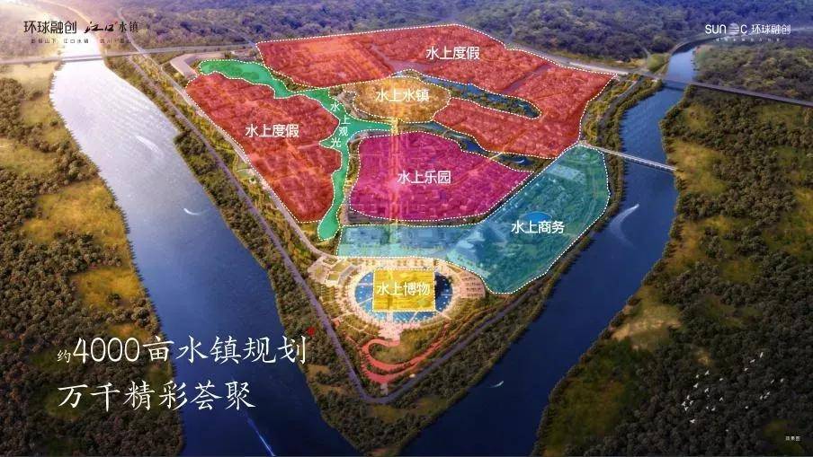 江口水镇核心区规划示意图而外部产业大环境也很丰富,包括中法农业