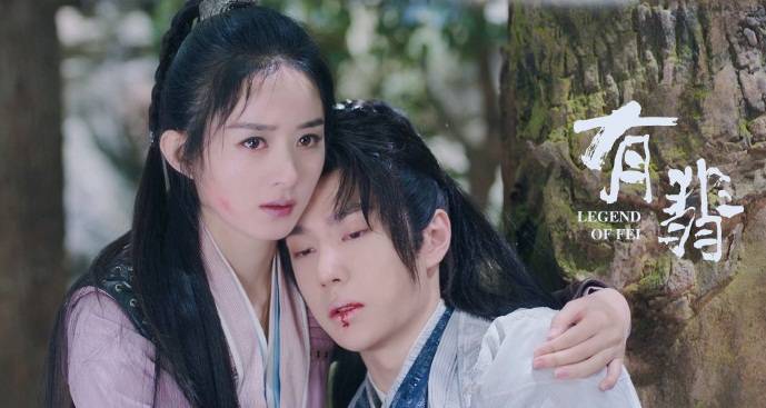 原创有翡又出名场面王一博赵丽颖上演嫦娥奔月被嘲碰瓷武侠剧