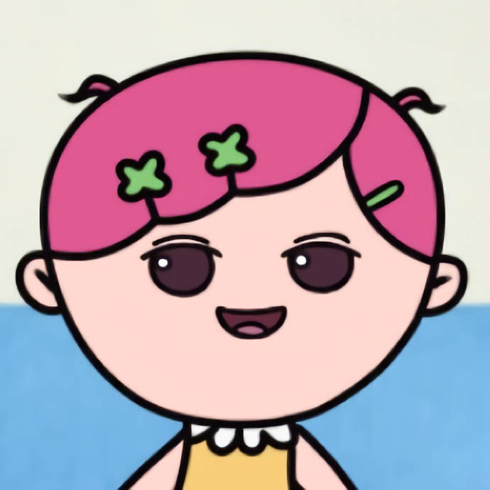 粉色大耳朵的卡通人物图片
