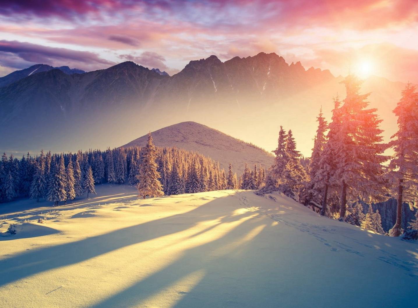 迷人的雪景