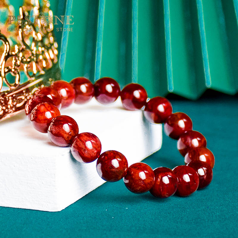 普琳丝 | 至今仅有的一种【满肉】老矿单色胶花水晶——牛血红胶花!