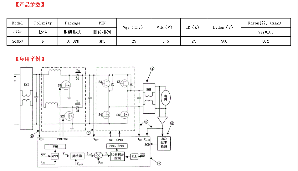 电源|开关电源用FHP24N50型号，替代24A电流2SK2837参数场效应管！