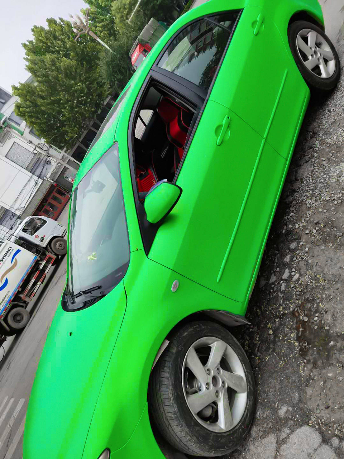 马自达车身改色电光苹果绿rg瑞集改色膜河北沧州