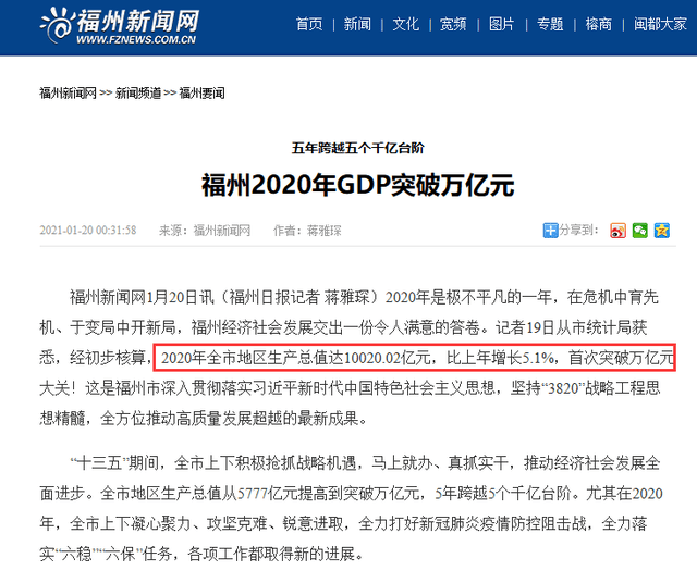 2020年福州gdp_2020年GDP15强:重庆第三,西安、福州不如南通,徐州第14