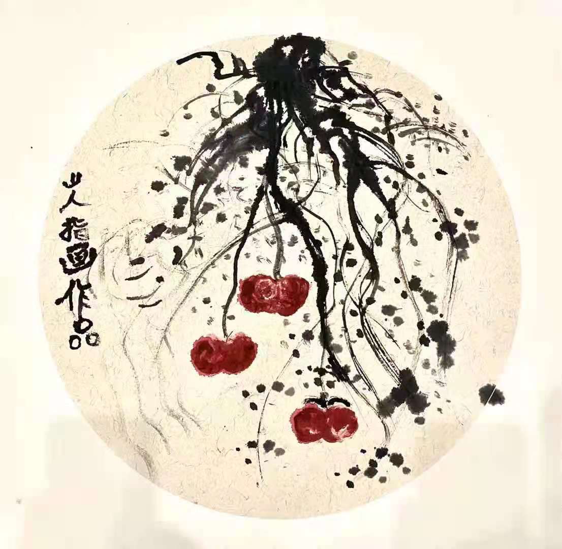 手指作画|朱祖国指墨画作品赏析