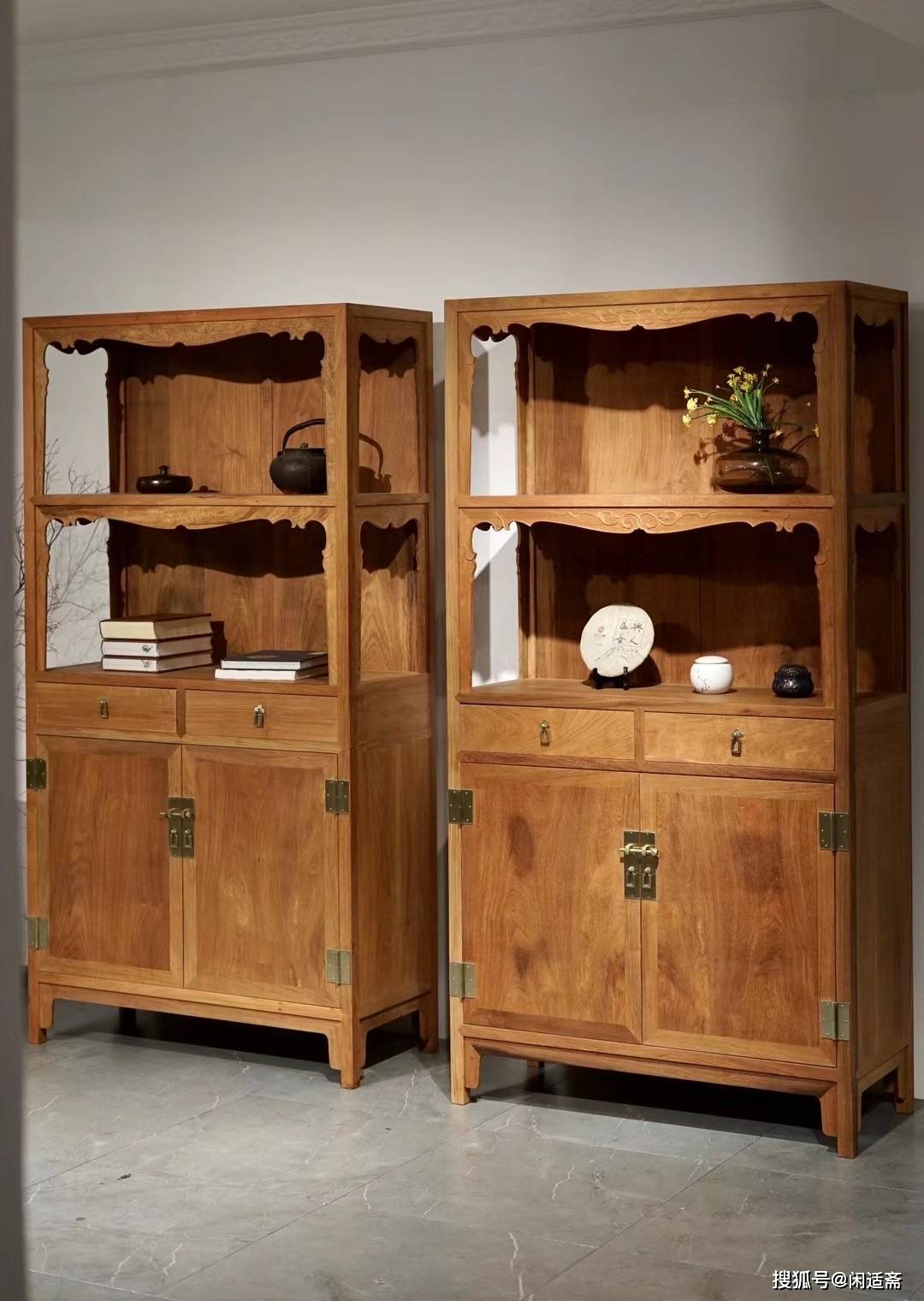 文人素雅,缅甸花梨木,明式亮格柜