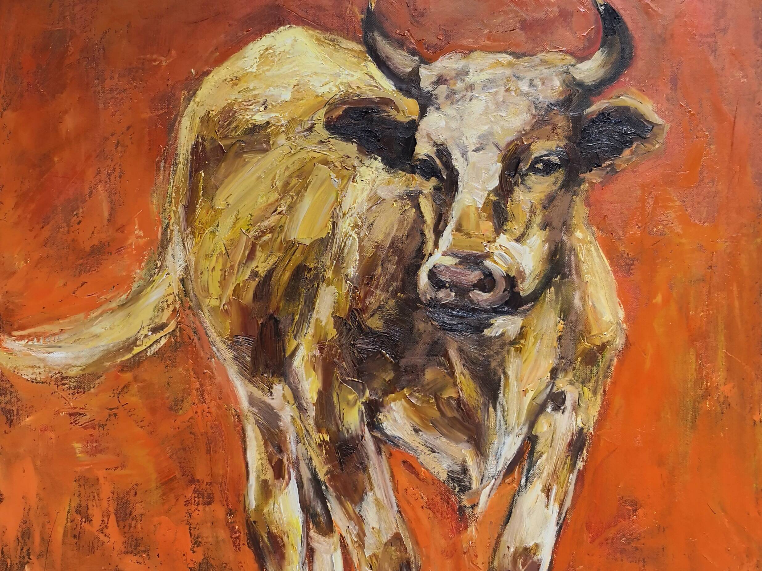 肉質画【牛】油彩画 879e527bef11469b8282d9fae8ca04