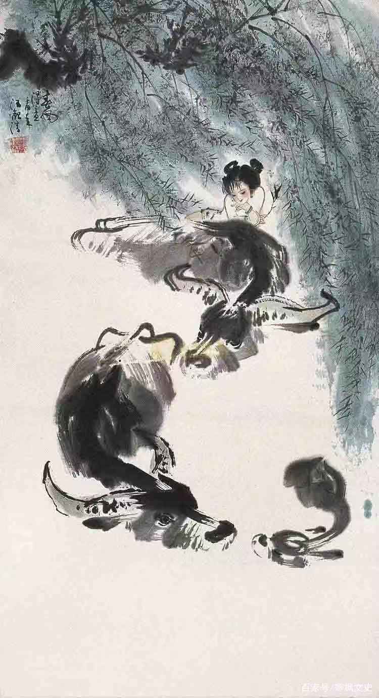 作品汪觀清作品九,范增範曾(1938-),江蘇南通人,中國當代著名畫家