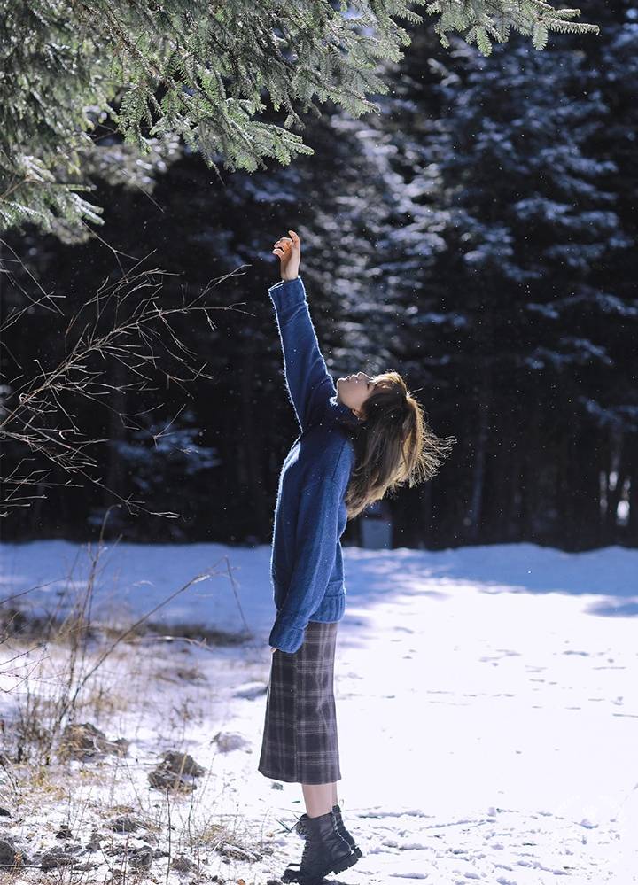 雪地裡的唯美小清新