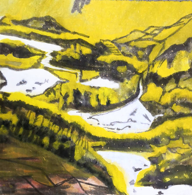 品貌日新赏画家张艺华彩墨山水画