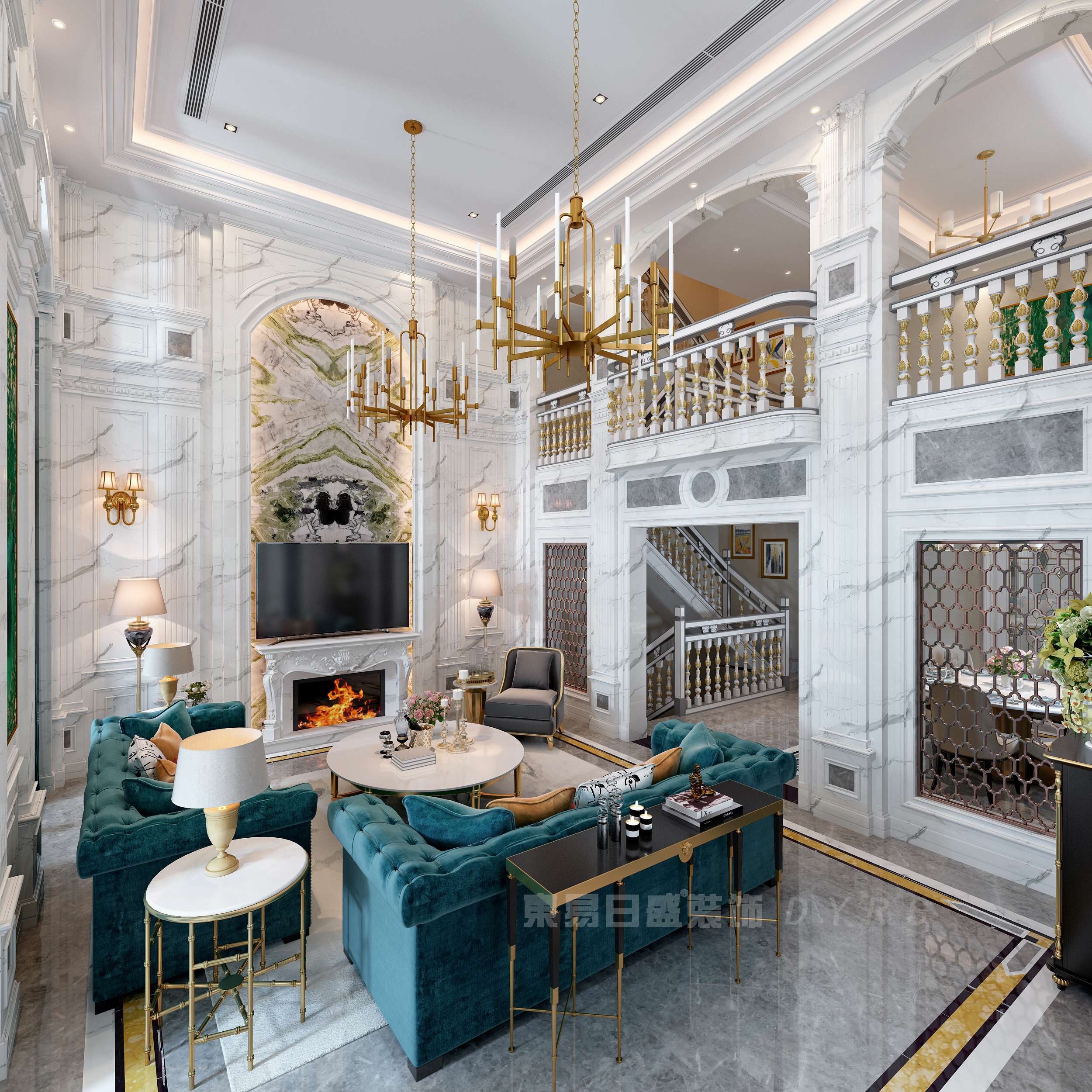 武汉韵湖首府400㎡法式轻奢风格装修设计说起法式风格,人们会想到"