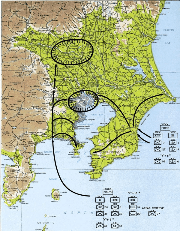 計劃從日本的本州島進行登陸,目標直指日本首都東京所在的關東平原