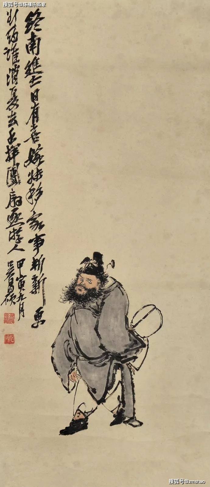 古拙凝重吴昌硕人物画作欣赏