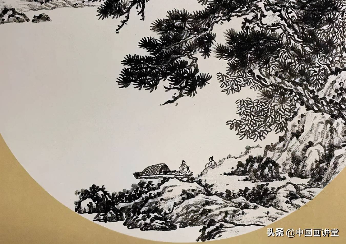国画教程—写意山水《渔樵问答》