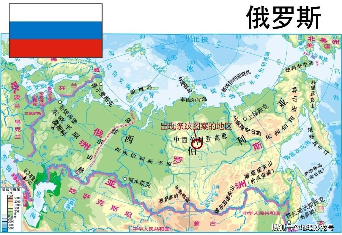 地表|俄罗斯西伯利亚北部地区，为什么会出现类似等高线的条纹图案？