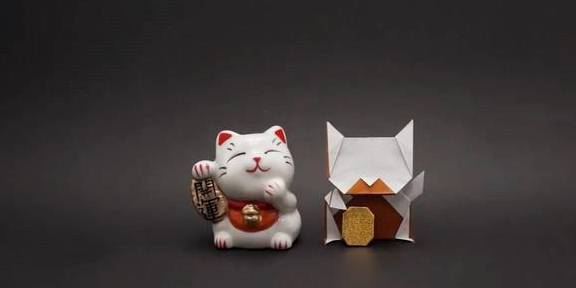 呆萌招财猫的折纸方法，简单又容易学习，非常有创意的纸艺DIY_手工艺