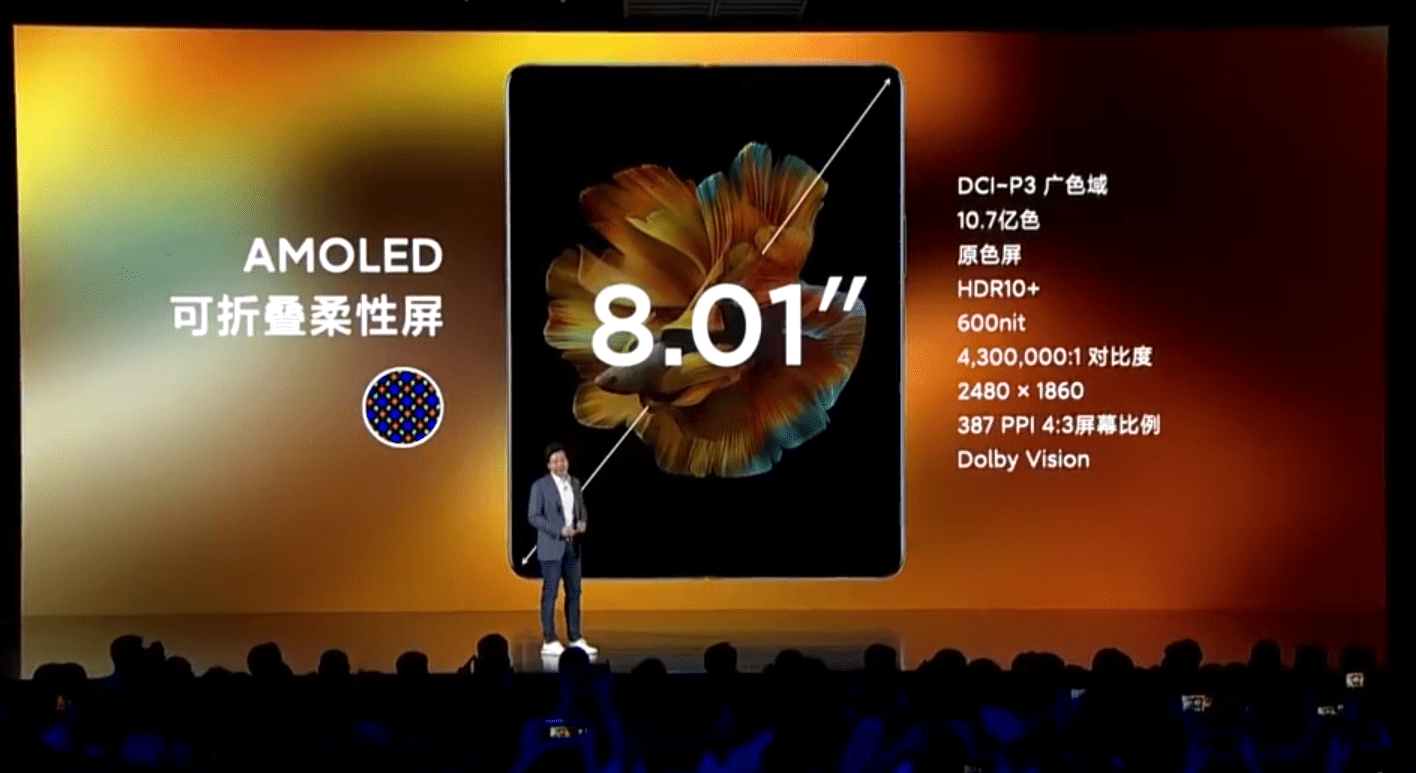 细节|小米MIX Fold发布，8.01英寸折叠屏，9999元起