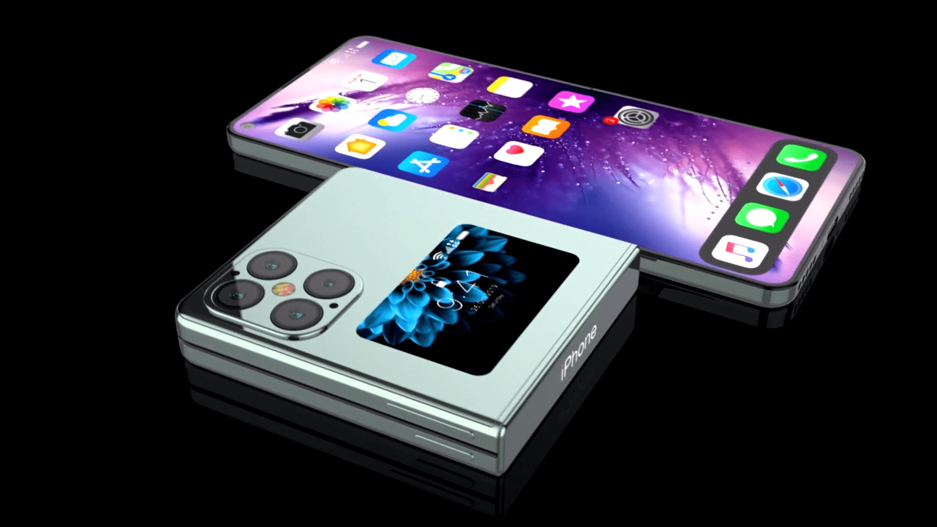 iphone折叠概念机:上下折叠 90hz刷新率 苹果a15 颜值与性能并存