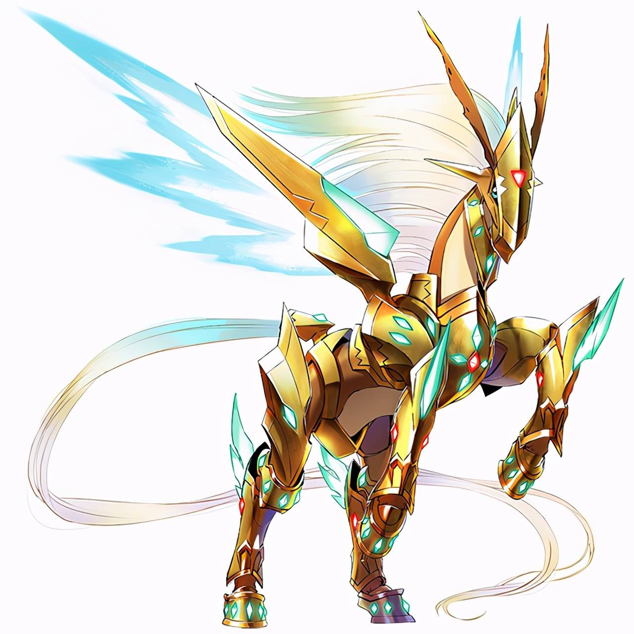 装甲体数码兽x抗体后的样子黄金拉比兽神速力天马兽身穿圣铠