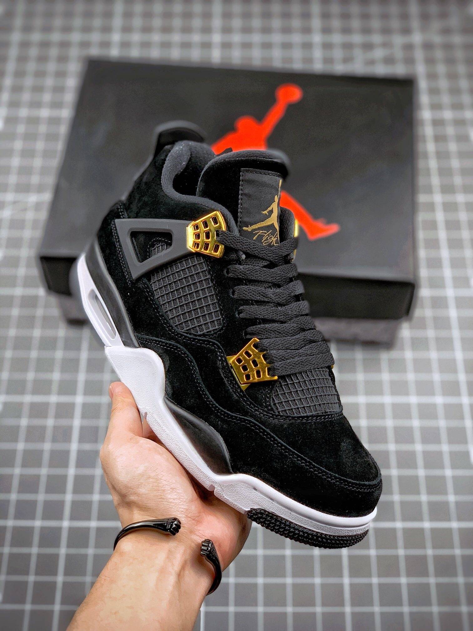 air jordan 4 royalty 乔丹 aj4 黑金篮球鞋