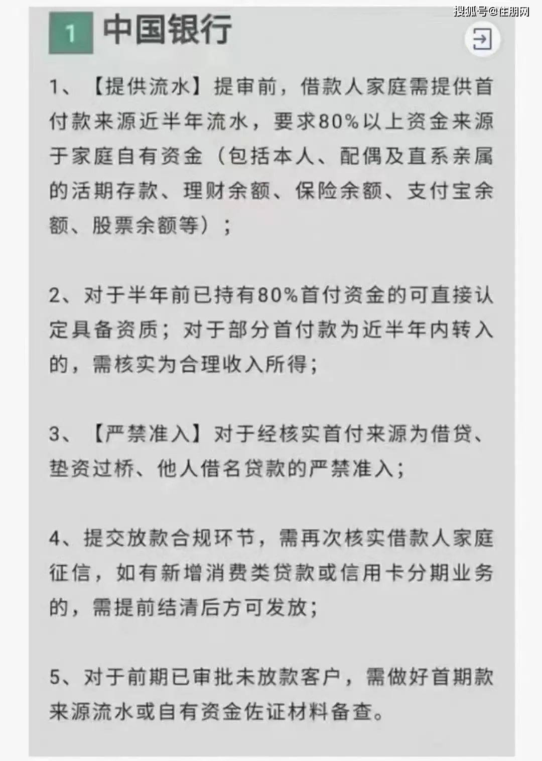 严查! 首付款来源要求: 80%以上资金都是自己家的钱!