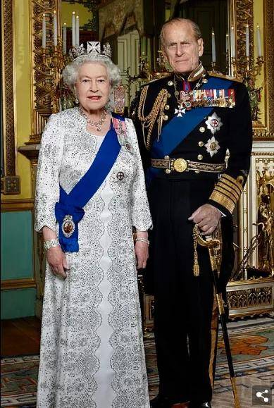 菲利普亲王2017年8月2日在白金汉宫前庭参加纪念1664年全球挑战赛结局