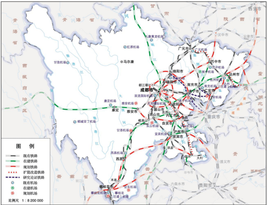 2021年四川17個鐵路項目在建和即將開工2個鐵路項目建成通車