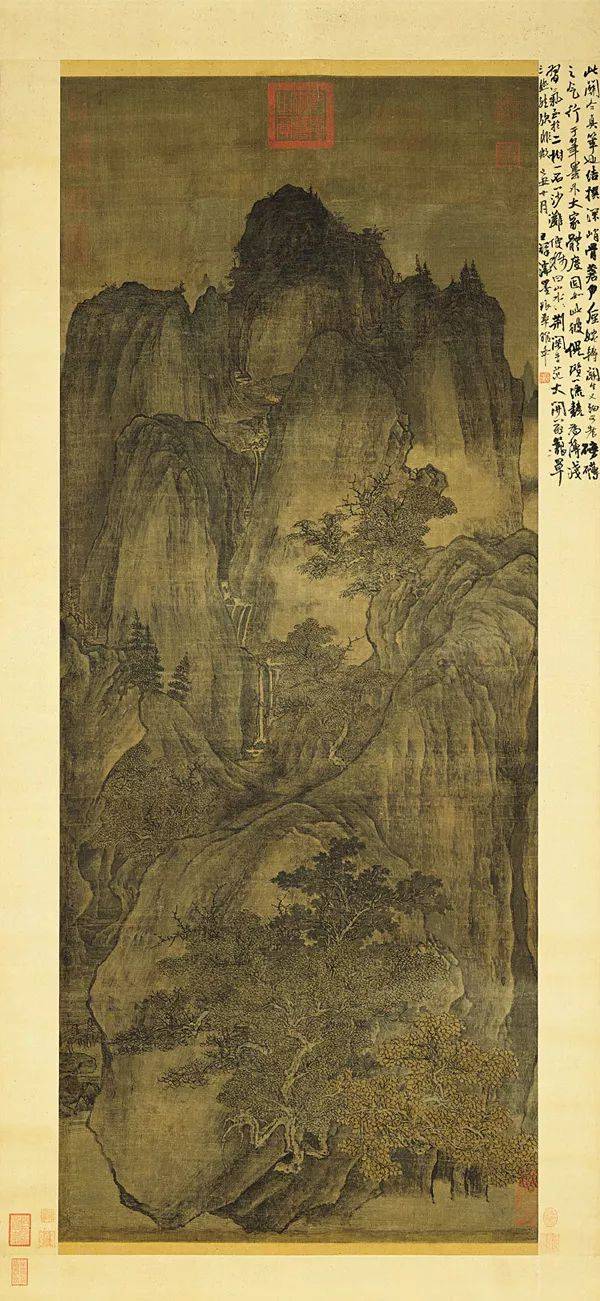 赏画|五代 关仝《秋山晚翠图》_荆浩
