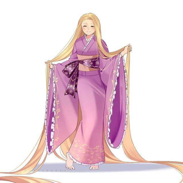 图片[3]-迪士尼公主换上日本衣服，不同的和服各有特色，艾莎不愧是女王-金错刀_词牌名