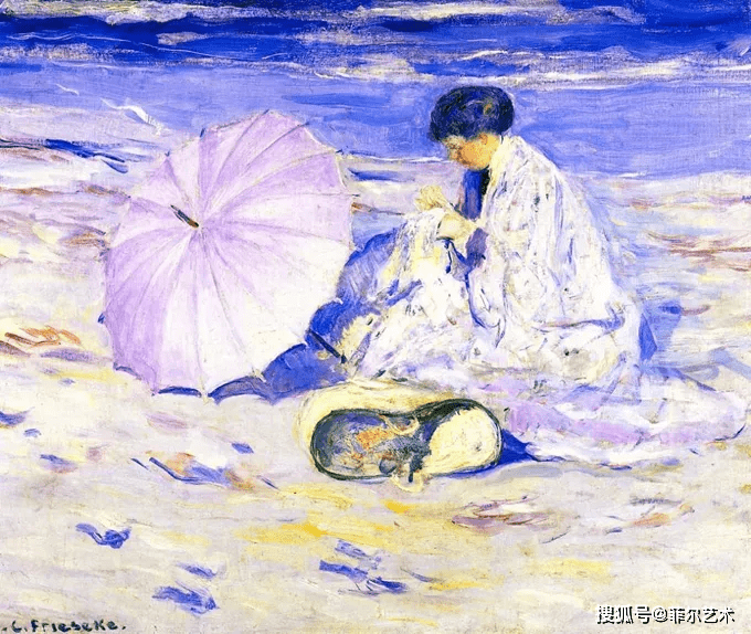印象派画家弗里塞克笔下的油画人物，轻盈多彩_搜狐网