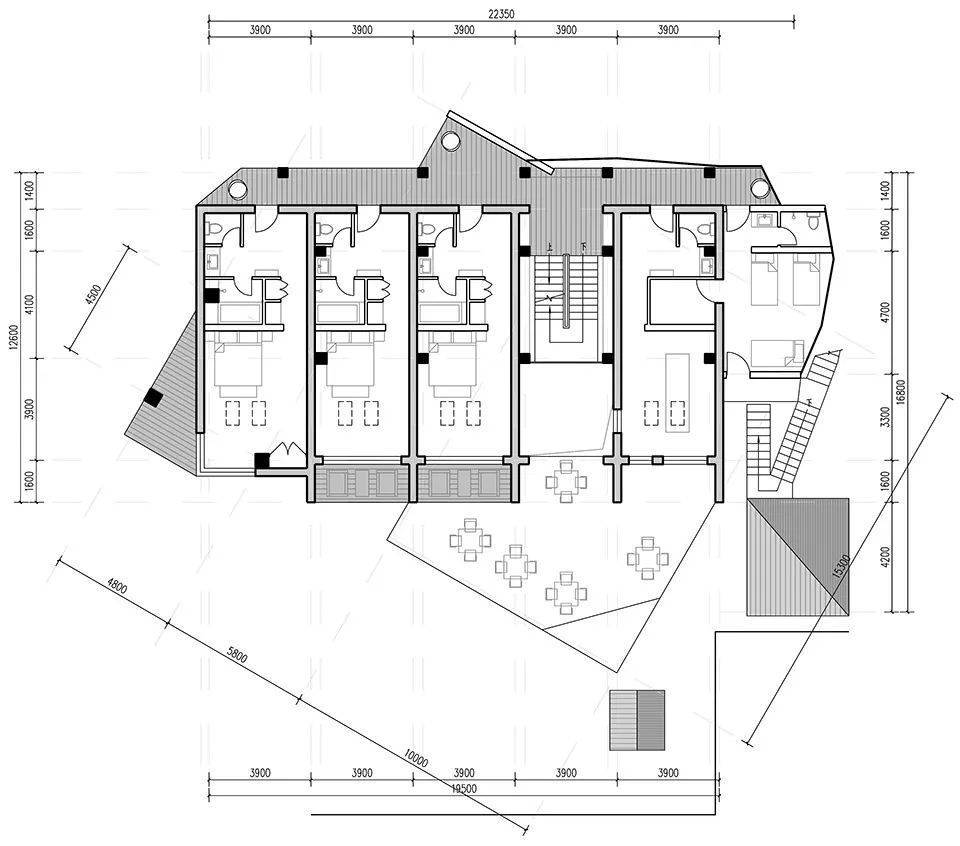 層平面圖 08介隱建築▲總設計圖 08介隱建築新部分營造當下民宿較