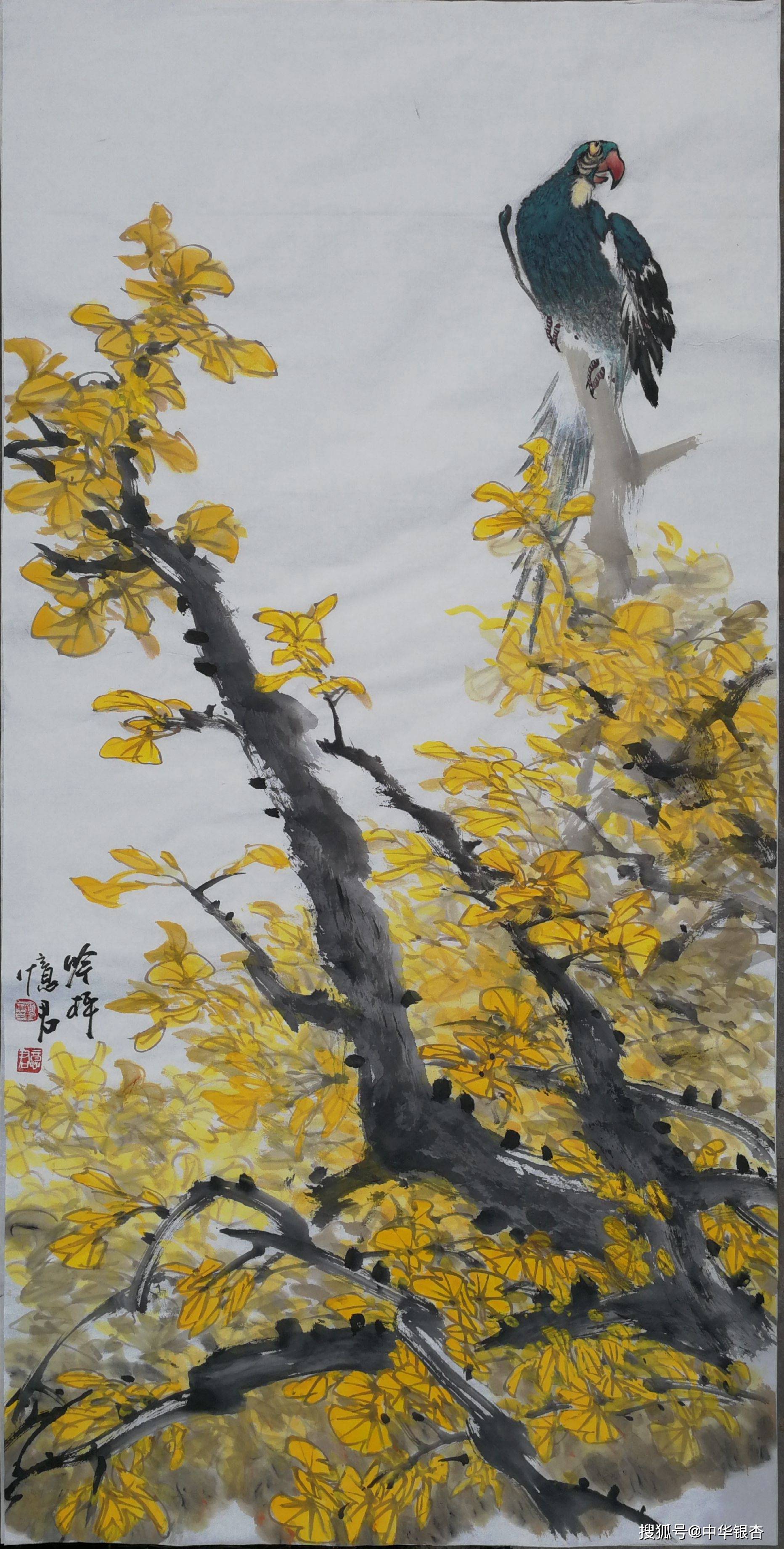 家里挂银杏画风水图片