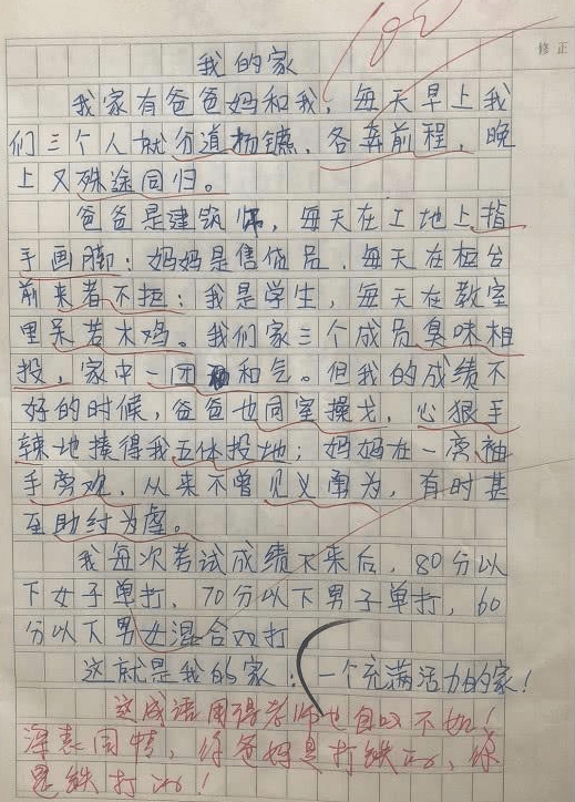 小学生满分作文《我的家》，不到200字用14个成语，老师自叹不如_手机搜狐网