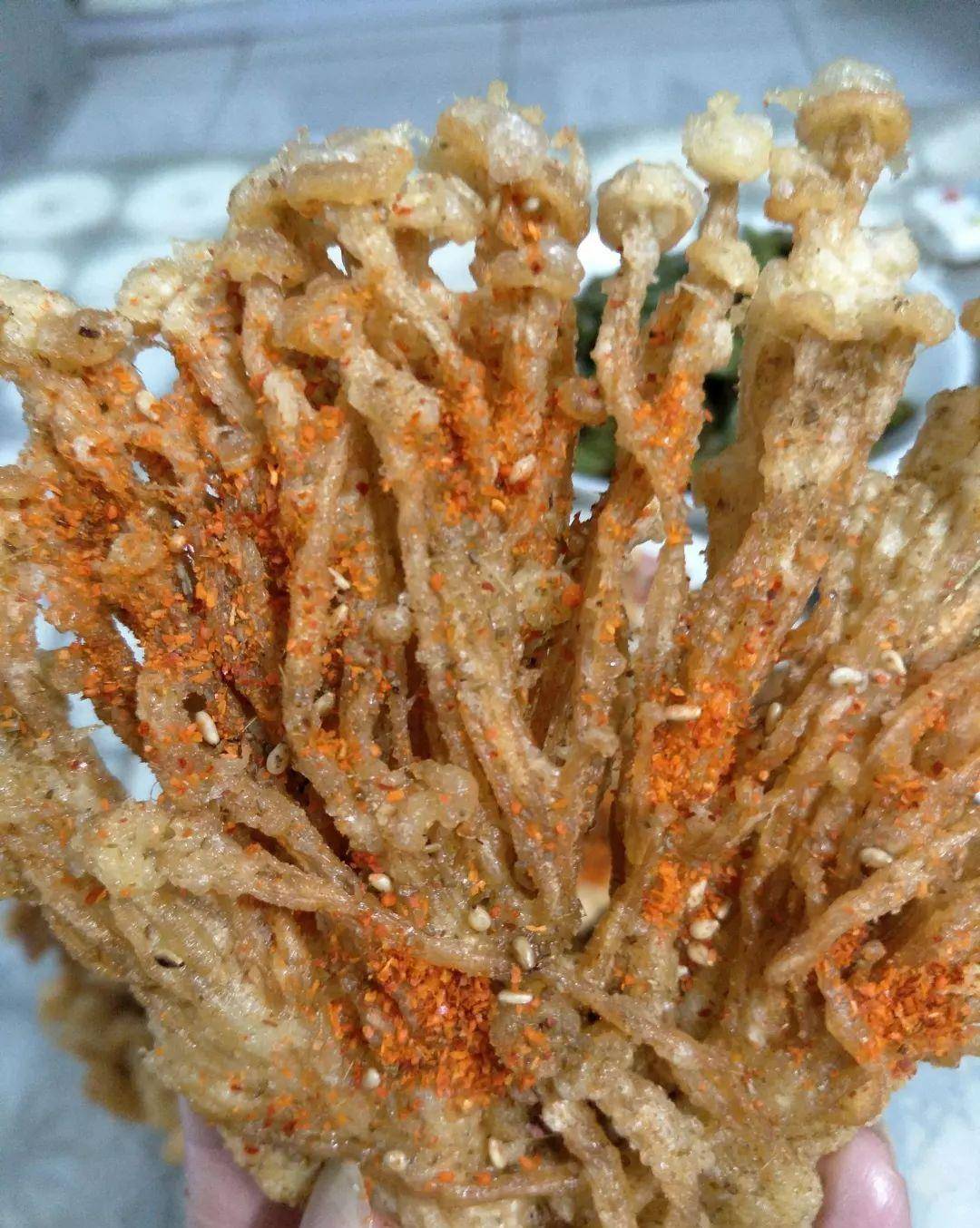 花椒|金针菇这么做！金黄酥脆又好看，不塞牙全家都可以吃！