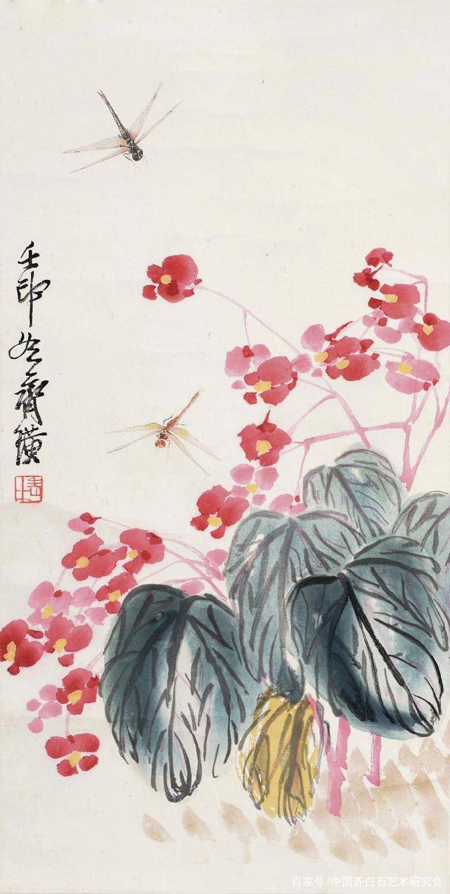 因为师恩深重,齐白石传人-少白汤发周说齐白石多画海棠花,并常有佳作