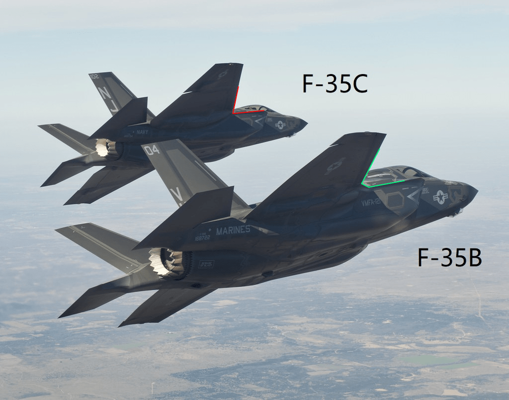 6张图看f35b与f35c的区别一目了然