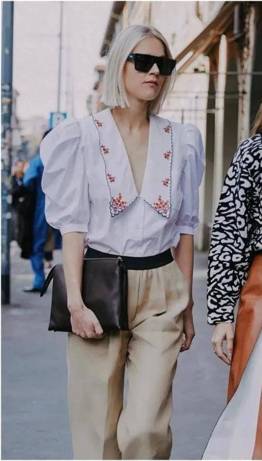 2,长方脸短圆脸的小仙女们可以选择领口大些,娃娃领