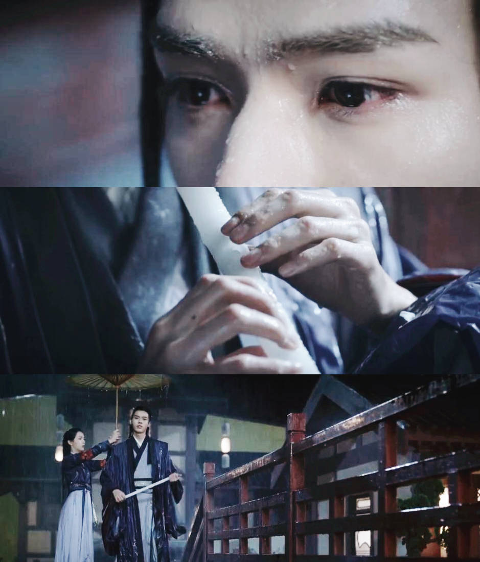 山河令紫云堂前冷雨袭茫然垂泪苦别离温客行不舍周子舒