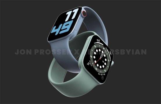 2021新款Apple Watch 7渲染图曝光：更大屏占比，更多新配色_手机搜狐网