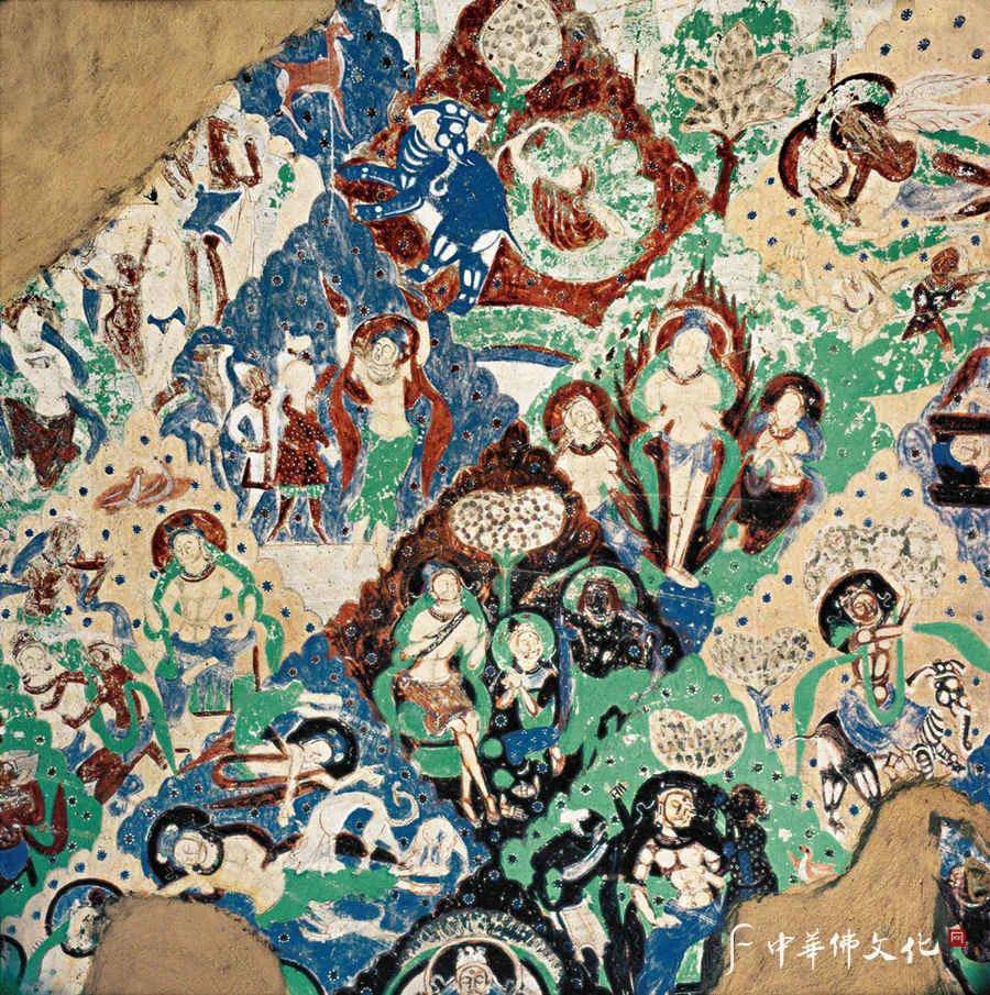 克孜尔第17窟主室右券顶 菱格本生故事 图源:梵华网