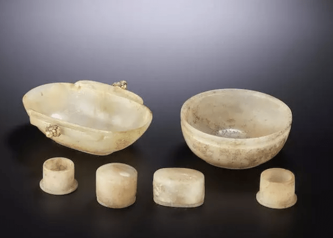 ▽鴻▽ 清朝時代 珍珠彫 十八子手持 時代物 中国古美術 骨董品A3