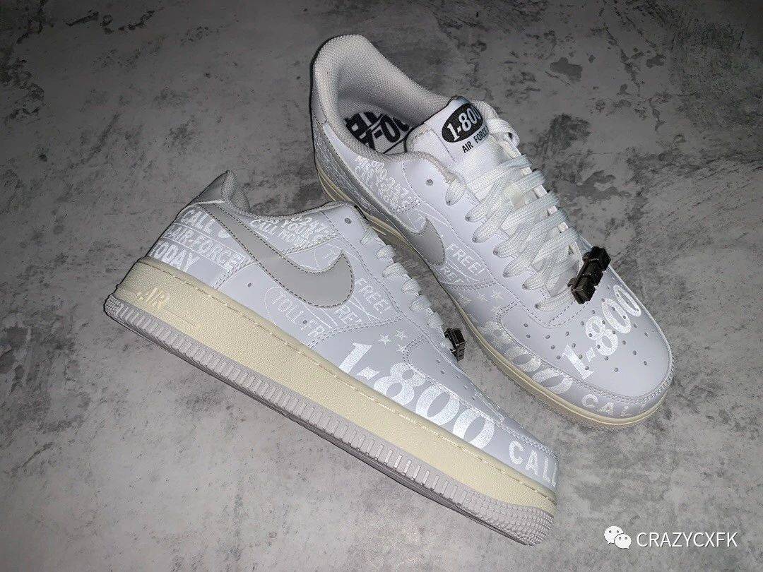 耐克nikeairforce1lowpremiumtollfree3m反光白空军一号运动板鞋