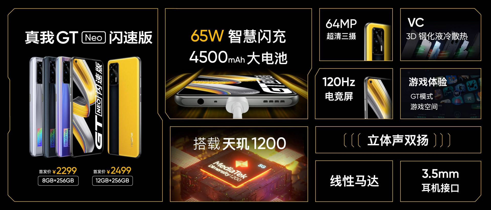 内置|realme Q3 Pro狂欢版/GT Neo闪速版发布：618活动价1599元起