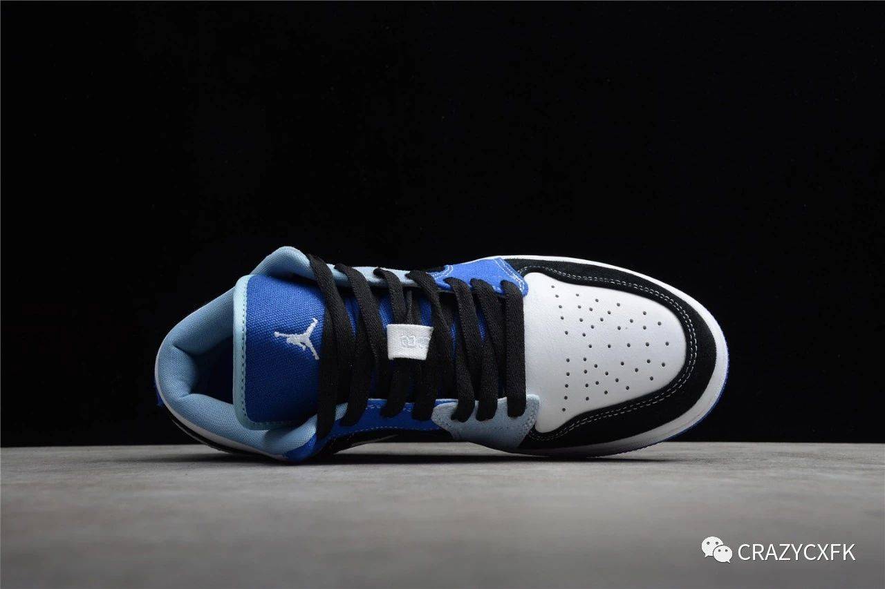 aj1乔丹airjordan1lowcny低帮白黑蓝运动鞋