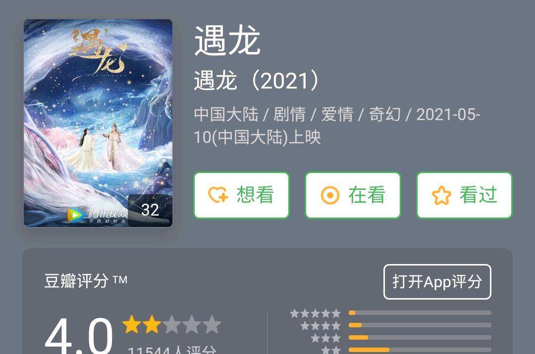 原创扑街了遇龙豆瓣评分只有4分男女主爱情还不如配角吸引人