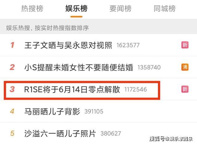 R1se官博宣布 将于6月14日零点正式解散登上热搜 到底咋啦 未来